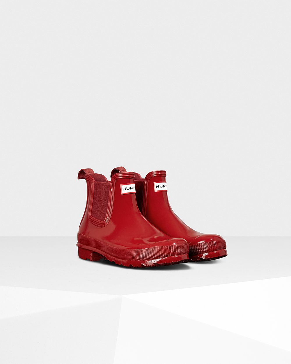 Botas Chelsea Hunter Mujer - Original Gloss - Rojos - TZYLHMB-72